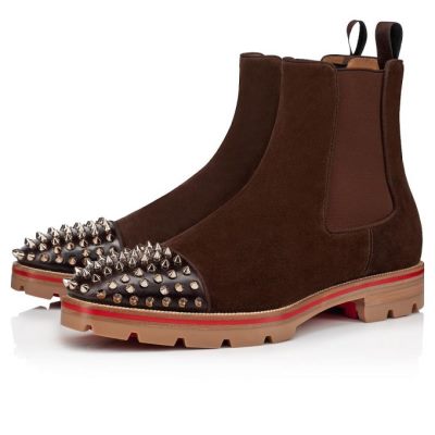 Botas Melon Spikes Christian Louboutin Hombre - Vino/Metal - 3200418BK01